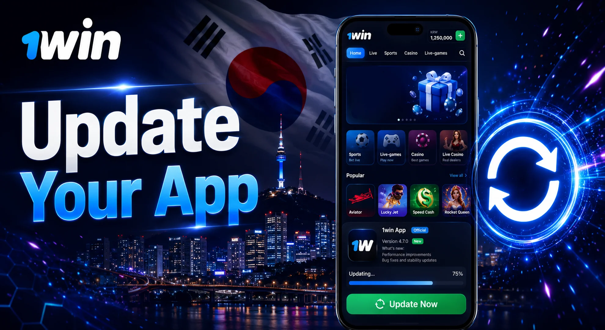 how to update 1win app