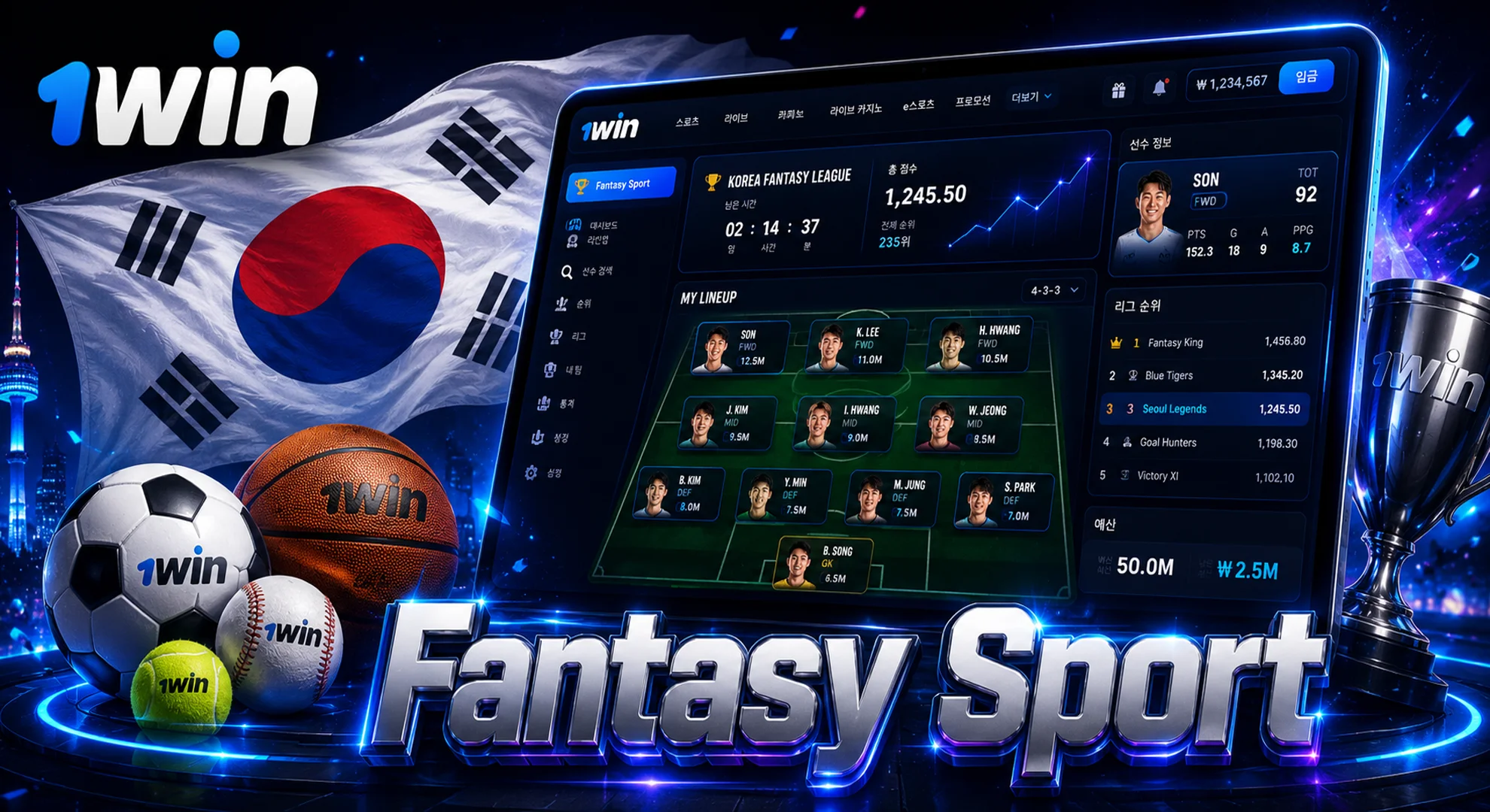 fantasy sports at 1win korea